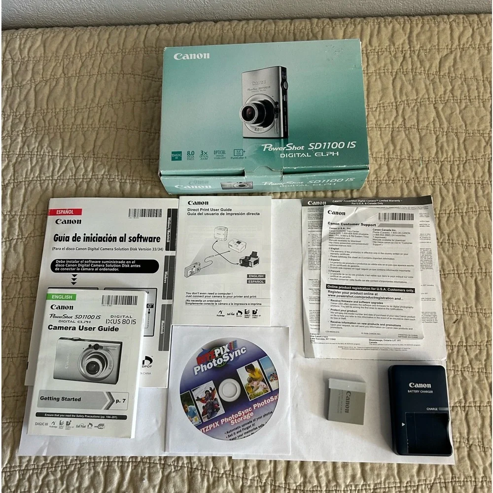 Canon Plug In Battery Charger Battery Box Instructions CD SD1100 IS NO CAMERA